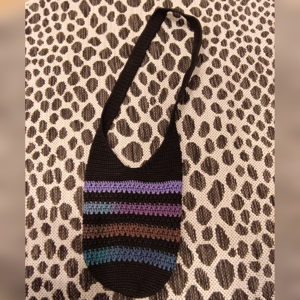 Chateau Black and Purple Knit Bag
